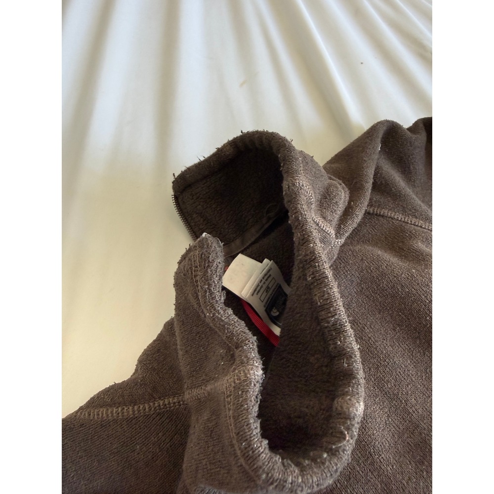 The North Face Mens Brown Full Zip Fleece Jacket Small Broken Zipper Pilling - Picture 7 of 7